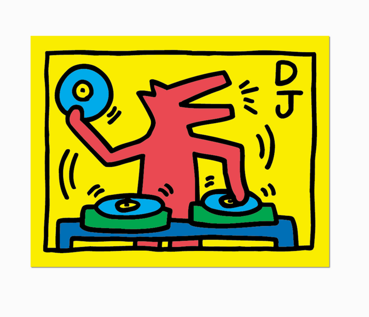Keith Haring - DJ Dog Die Cut Sticker