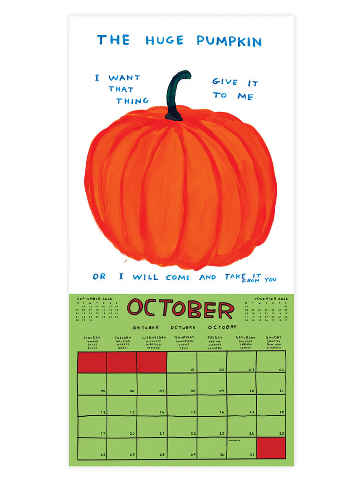 David Shrigley Official 2026 Wall Calendar