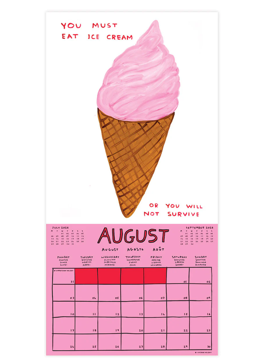 David Shrigley Official 2026 Wall Calendar