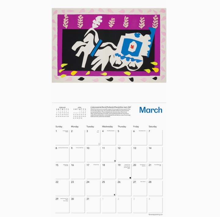 Matisse Jazz Wall Calendar 2026