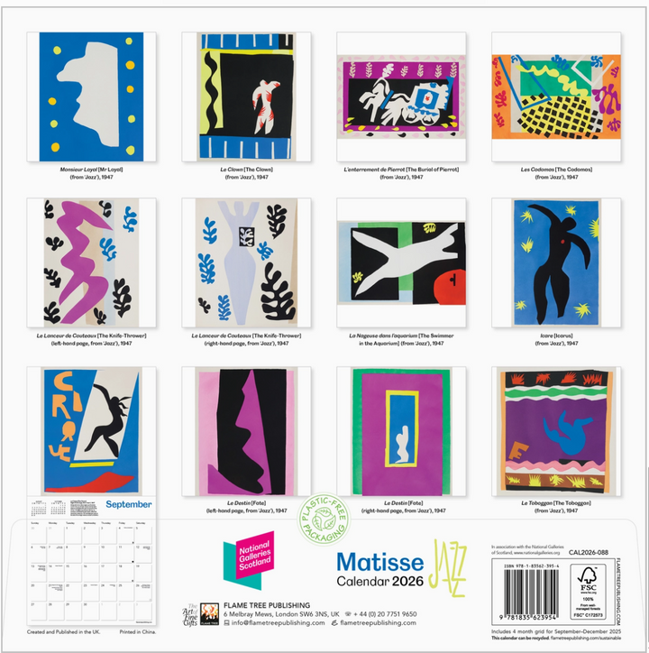 Matisse Jazz Wall Calendar 2026