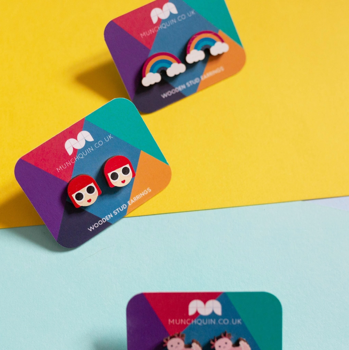 Yayoi Kusama Eco Friendly Wooden Stud Earrings