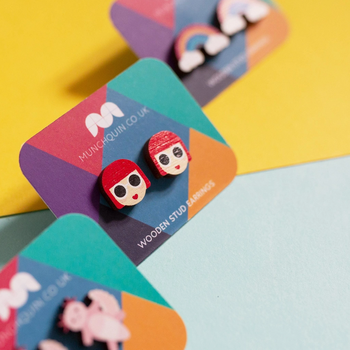 Yayoi Kusama Eco Friendly Wooden Stud Earrings