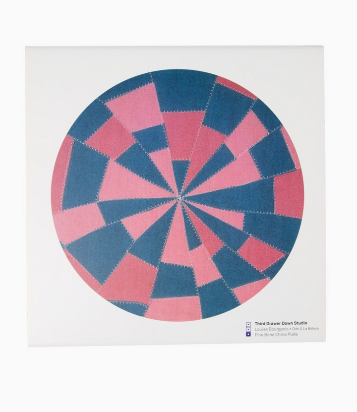 Louise Bourgeois, Pink and Blue Bone China Plate