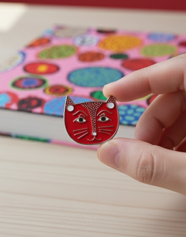 'Yayoi Catsama' - Cat Artist Pin